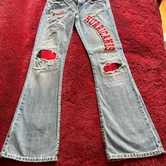 ❤️CUSTOMIZED Carolina Hurricanes Jeans 4 LONG - Picture 10 of 15
